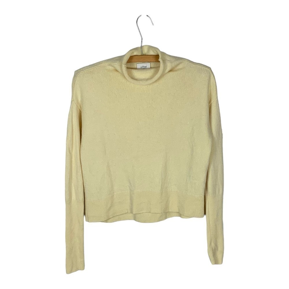 Aritzia Yellow Merino Wool Roll Neck Sweater Size XS Soft Yellow